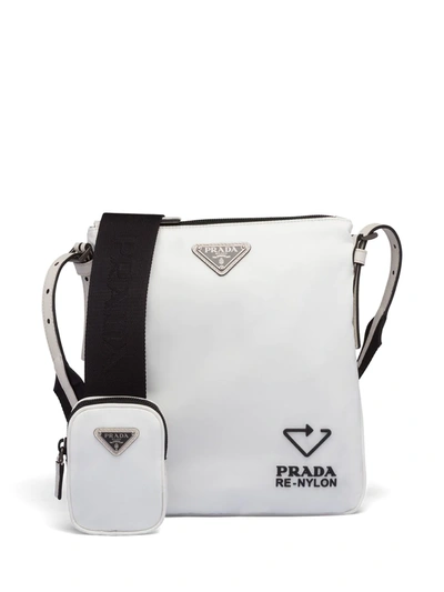 Shop Prada Re-nylon Shoulder Bag In Weiss