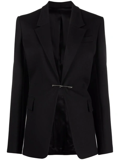 Shop Attico Pin-fastening Suit Blazer In Schwarz