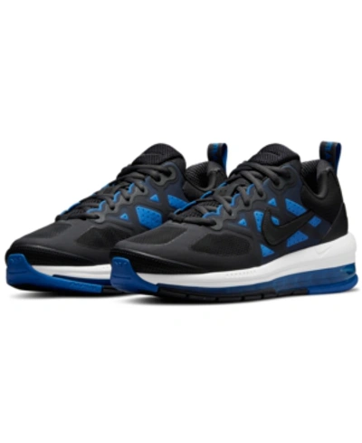 Shop Nike Men's Air Max Genome Running Sneakers From Finish Line In Black, Signal Blue