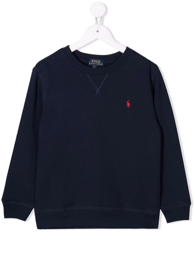 Shop Ralph Lauren Logo-embroidered Sweatshirt In Blue