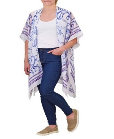 Shop Save The Ocean Women's Woven Kimono In Blue