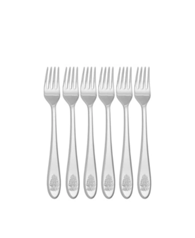 Spode Christmas Tree 6pc Cocktail Forks Set In White Multi