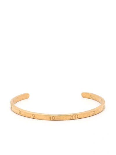 Shop Maison Margiela Numbers-motif Cuff Bracelet In 金色