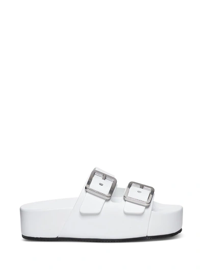 Shop Balenciaga Mallorca Sandals In White Leather