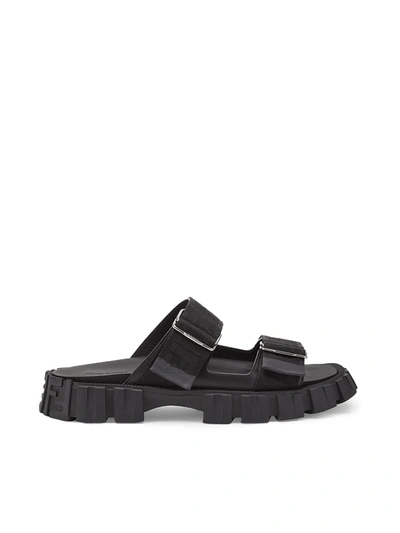 Shop Fendi Force Sandals In Abb Black