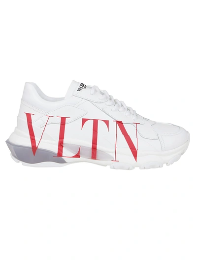 Shop Valentino Sneaker Bounce Vltn In Bianco Rouge Pur Bianco Bianco Latt