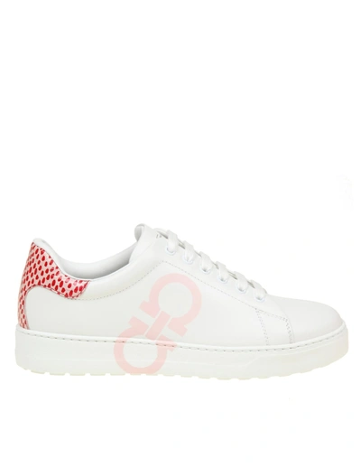 Shop Ferragamo Sneakers Number In White Leather