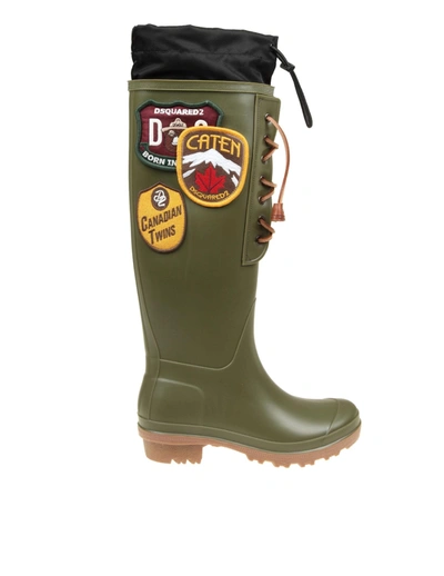 Shop Dsquared2 Military Green Rubber Boot
