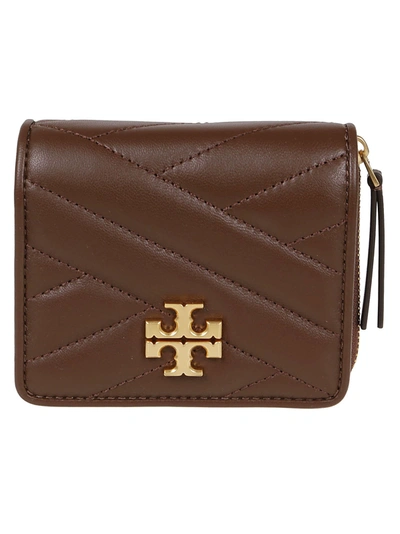 Tory Burch Kira Chevron Quilted Leather Wallet On A Chain In Fudge Rolled  Bra