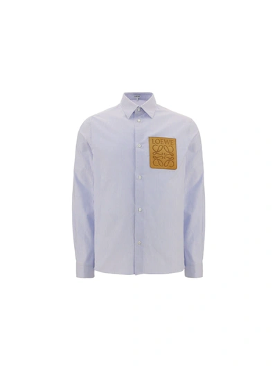 Shop Loewe Anagram Shirt In White/blue