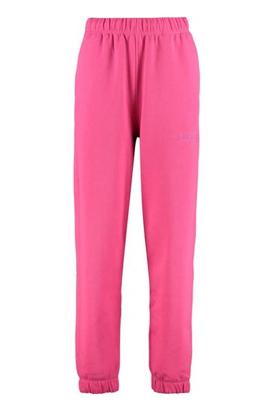 Shop Ganni Drawstring Waist Track Pants In Pink