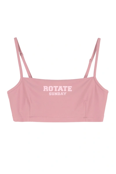 Shop Rotate Birger Christensen Passio Crop-top With Logo - Rotate Sunday In Pink