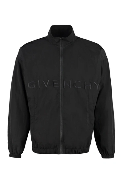 Shop Givenchy Nylon Windbreaker-jacket In Black