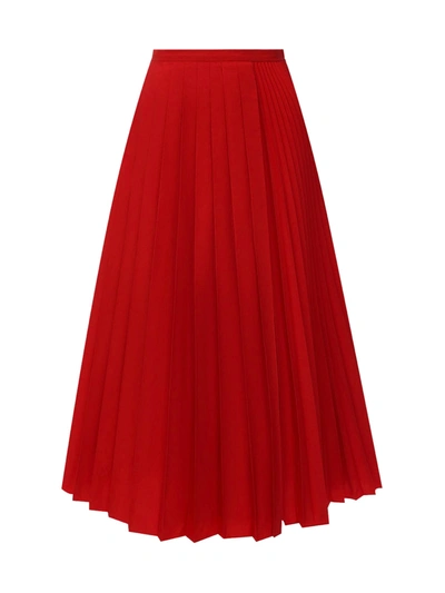 Shop Valentino Plisse` Skirt In Red