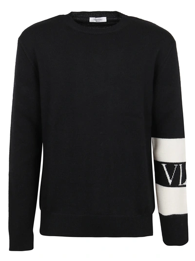 Shop Valentino Sweater Vltn In Na Nero Avorio