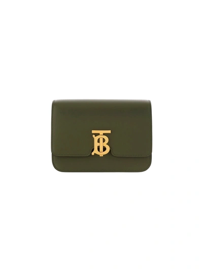 Shop Burberry Tb Shoulder Bag Small In Dark Fern Green