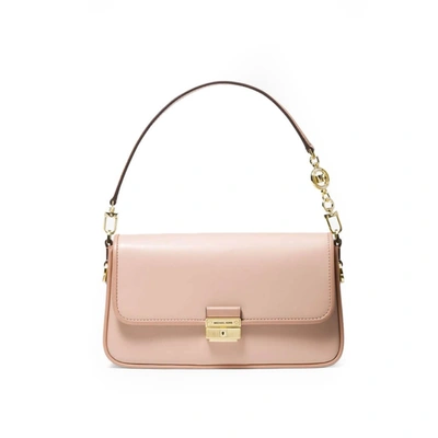 Shop Michael Kors Bradshaw Pink Small Crossbody Bag In Soft Pink / Fawn