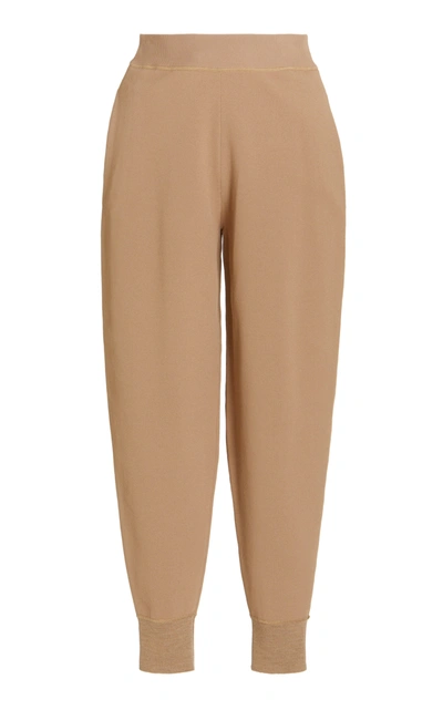 Shop Stella Mccartney Women's Compact-knit Tapered Lounge Pants In Neutral