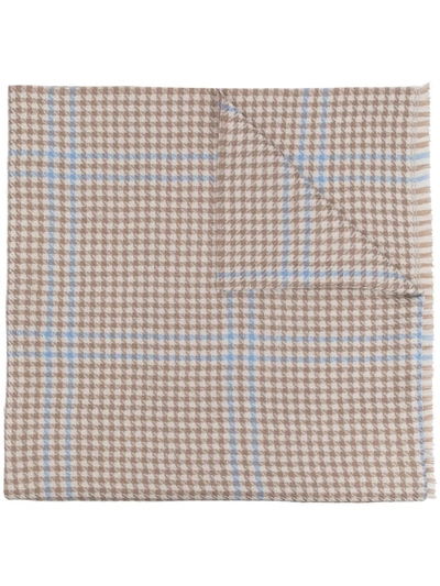 Shop Mulberry Reversible Tricolour Check Scarf In Nude