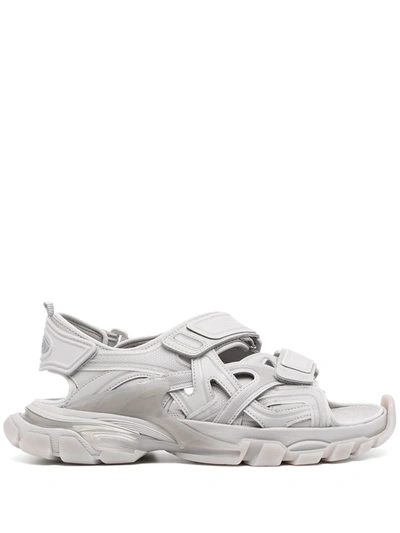 Shop Balenciaga Track Touch-strap Sandals In Grau