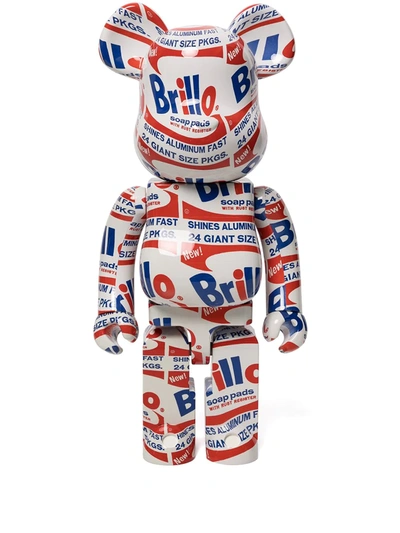 Shop Medicom Toy X Andy Warhol Brillo Be@rbrick 1000% Figure In Red