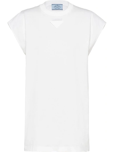 Shop Prada Logo-patch T-shirt In Weiss