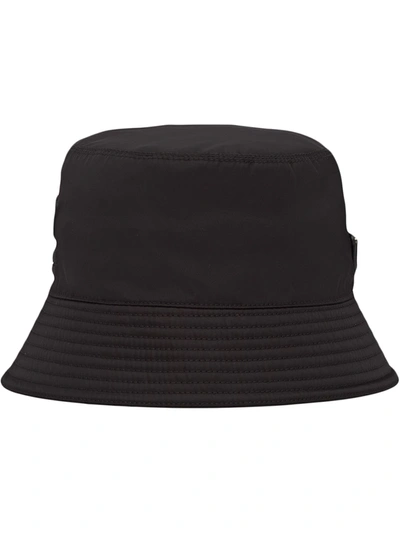 Shop Prada Re-nylon Bucket Hat In Schwarz