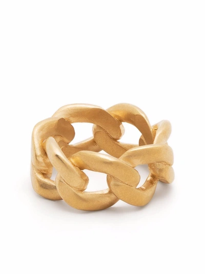 Shop Maison Margiela Chain-link Ring In Gold