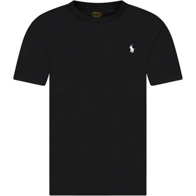 Shop Ralph Lauren Black T-shirt For Boy With Pony Logo