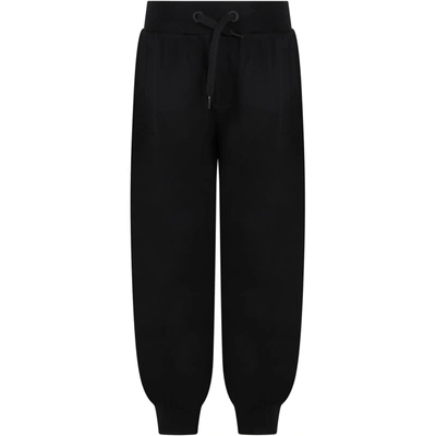 Shop Fendi Black Sweatpants For Kids With Logo