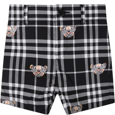 Shop Burberry Black Shorts For Baby Kids With Bears