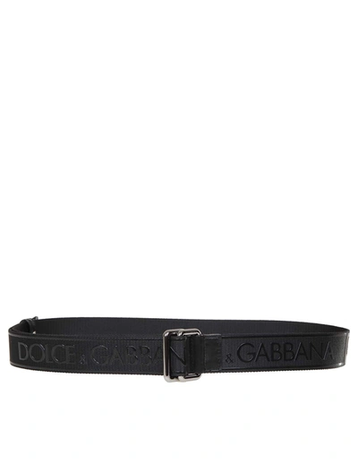 Shop Dolce & Gabbana Belt In Logo Tape In Black