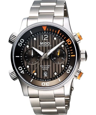 Shop Mido Multifort Automatic Black Dial Mens Watch M0059141106000 In Black,silver Tone