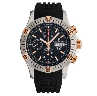 Shop Revue Thommen Chronograph Automatic Watch 16071.6859 In Black / Gold Tone / Rose / Rose Gold Tone