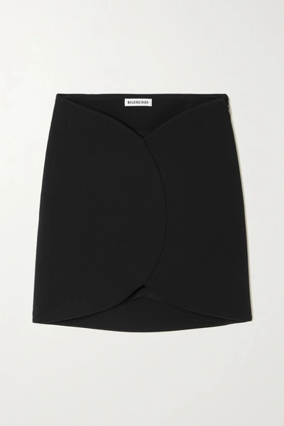 Shop Balenciaga Panelled Stretch-ponte Mini Skirt In Black