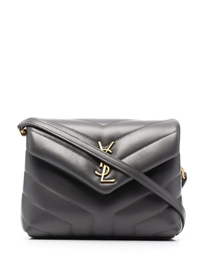 Shop Saint Laurent Loulou Toy Crossbody Bag In Grey