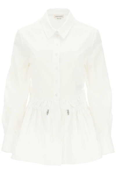 Shop Alexander Mcqueen Hybrid Parka Shirt In Optical White (white)