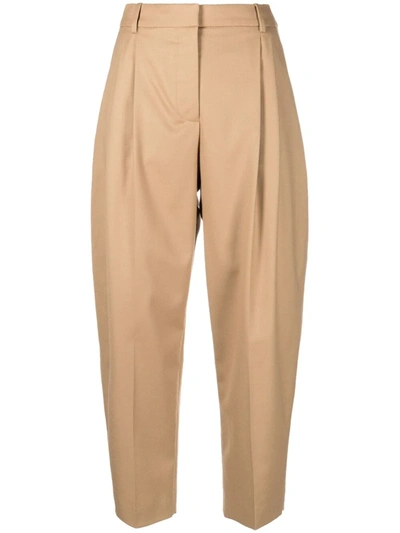 Shop Stella Mccartney Dawson Pleated Trousers In Braun