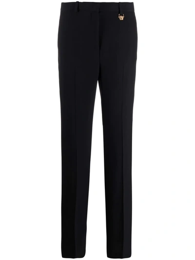 Shop Versace Straight-leg Tailored Trousers In Schwarz