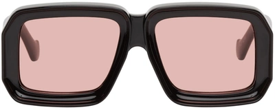 Shop Loewe Black Paula's Ibiza Mask Sunglasses In 01y Black