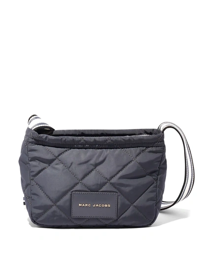 Shop Marc Jacobs Logo Patch Quilted Messenger Bag In Blue