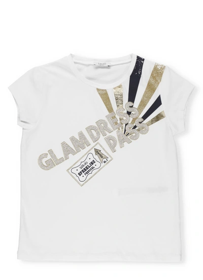 Shop Liu •jo Glamour T-shirt In White/pass