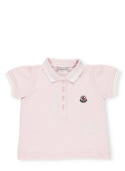 Shop Moncler Cotton Polo Shirt In Pink