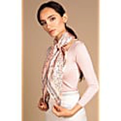 Santinni Women's Pink / Purple 'minuetto' 100% Mulberry Silk Scarf In Silk