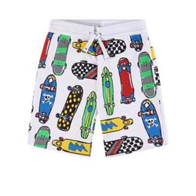 Shop Stella Mccartney Kids White Skate Board Sweat Shorts