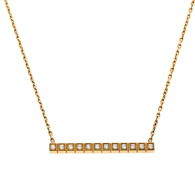 Pre-owned Chopard Ice Cube Pure Diamond 18k Yellow Gold Necklace