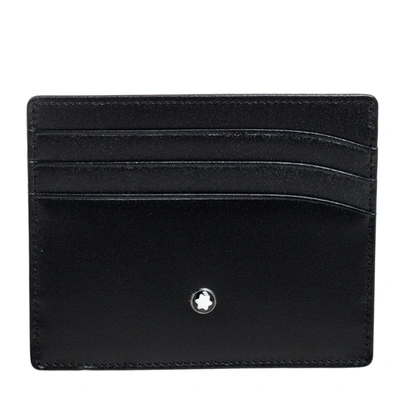 Pre-owned Montblanc Black Leather Meisterstuck Card Holder 6cc