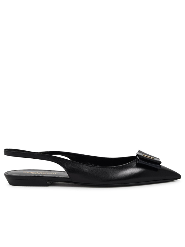 pointed leather slingback flats