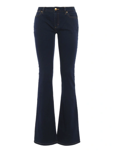 Shop Michael Michael Kors Classic Flared Jeans In Navy
