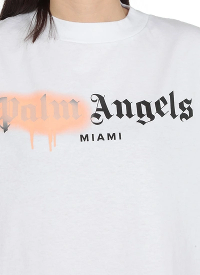 Shop Palm Angels T-shirts And Polos White In Pink
